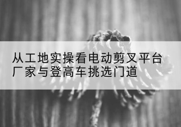 新野电动剪叉升降平台厂家-从工地实操看电动剪叉平台厂家与登高车挑选门道